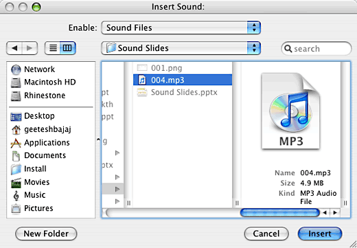add audio file to powerpoint for mac